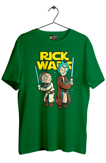 Футболка чоловіча з принтом "Рік та Морті". Rick and morty, star wars, зоряні війни, мультфільм, наукова фантастика, пригоди, рік, рік і морті, трагікомедія, чорний гумор. 2070702