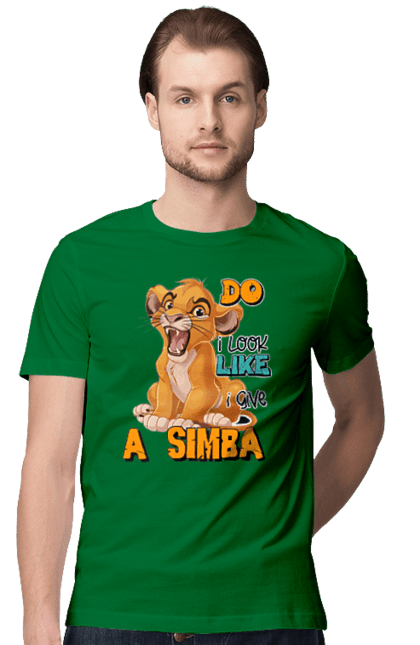 Men's t-shirt with prints The Lion King Simba. Animal, cartoon, king, lion, lion king, simba. 2070702