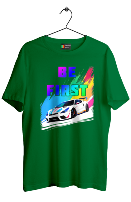 Футболка чоловіча з принтом "Гонка". Автомобільний, гонка, спортивна машина, спортивний автомобіль. 2070702