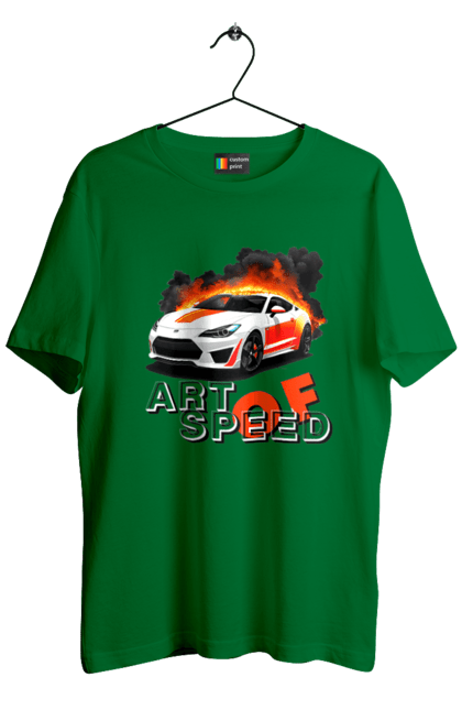 Футболка чоловіча з принтом "Швидкість". Авто, автомобіль, автомобільний, гонка, швидкість. 2070702