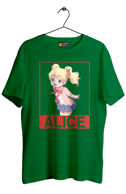 Men's t-shirt with prints Kiniro Mosaic Alice Cartelet. Alice, alice cartelet, anime, gold mosaic, kiniro mosaic, kinmoza, manga. 2070702