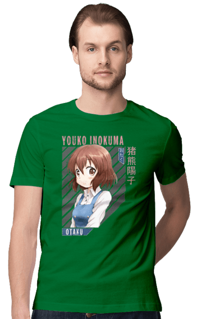 Men's t-shirt with prints Kiniro Mosaic Yoko Inokuma. Anime, gold mosaic, kiniro mosaic, kinmoza, manga, yoko, yoko inokuma. 2070702