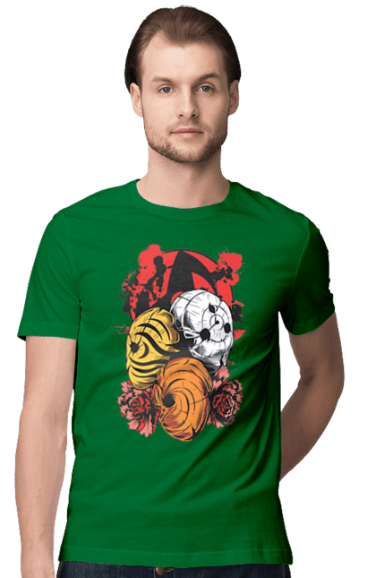 Men's t-shirt with prints Naruto Obito Uchiha. Anime, character, manga, naruto, ninja, obito, obito uchiha, tv series, uchiha. 2070702