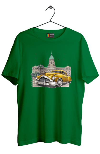 Футболка чоловіча з принтом "Автомобіль та архітектура модерн". Автомобіль, архітектура, модерн. 2070702