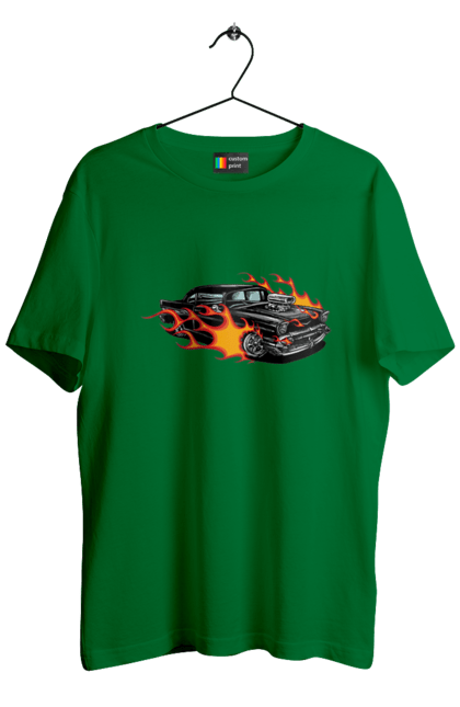 Men`s t-shirt with prints Fire Machine. Car. 2070702