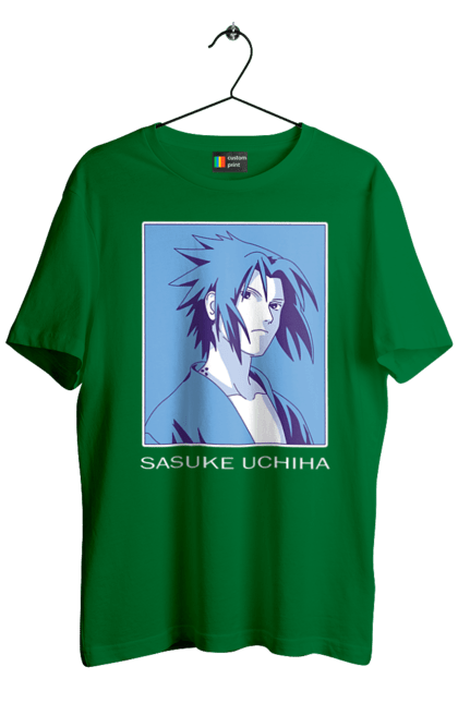 Men's t-shirt with prints Naruto Sasuke Uchiha. Anime, manga, naruto, sasuke, sasuke uchiha, team 7, team number 7, uchiha. 2070702