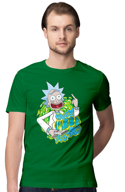 Футболка чоловіча з принтом "Рік та Морті". Rick and morty, мультфільм, наукова фантастика, пригоди, рік, рік і морті, трагікомедія, чорний гумор. 2070702