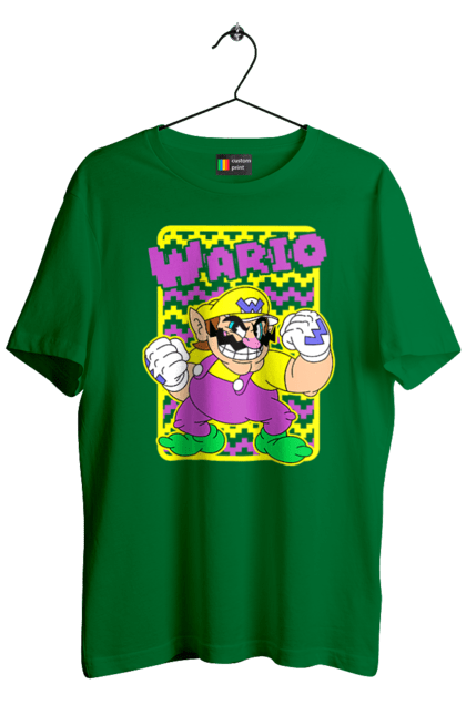 Men's t-shirt with prints The Super Mario Bros. Wario. Character, game, mario, mario bros, nintendo, super mario bros, wario. 2070702