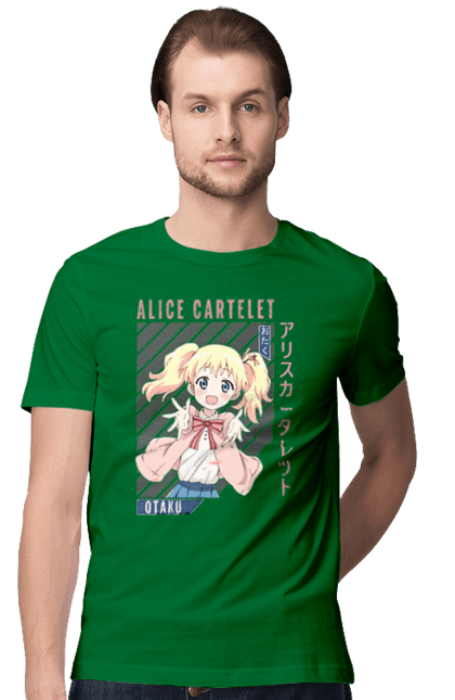 Men's t-shirt with prints Kiniro Mosaic Alice Cartelet. Alice, alice cartelet, anime, gold mosaic, kiniro mosaic, kinmoza, manga. 2070702