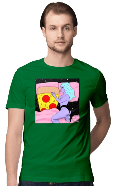 Purple Girl And Pizza