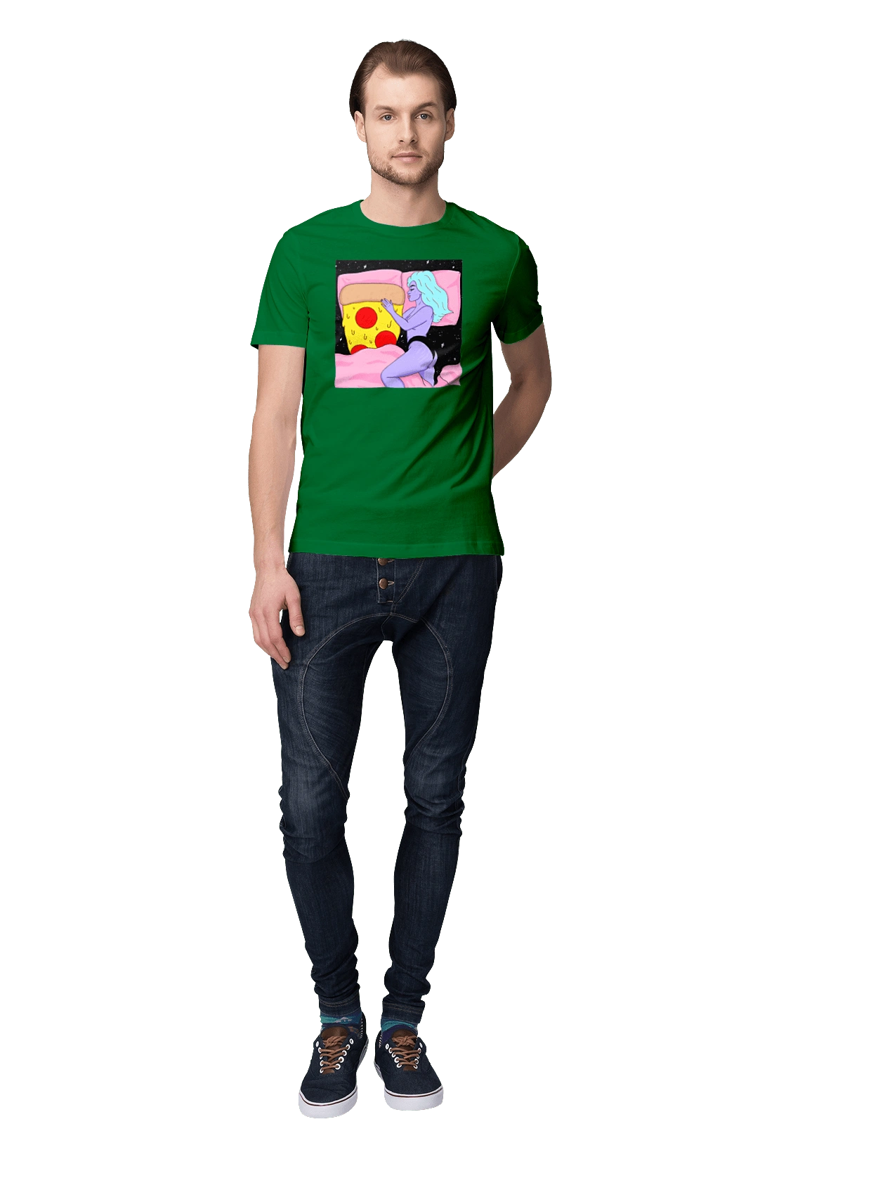 Purple Girl And Pizza