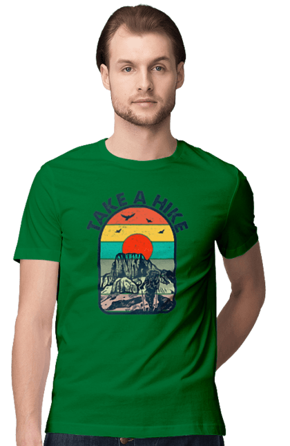 Men`s t-shirt with prints Take A Walk Climber, Mountains. Climber, hike, take a walk. 2070702