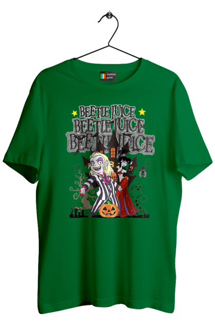 Men's t-shirt with prints Beetlejuice. Beetlejuice, comedy, ghost, horror, movie, tim burton, warner bros. 2070702