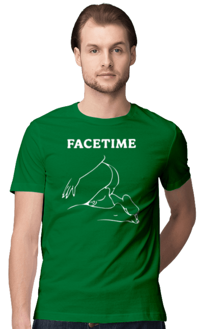 Men`s t-shirt with prints Facetime. Cool, facetime, funny, humor, vulgar. 2070702