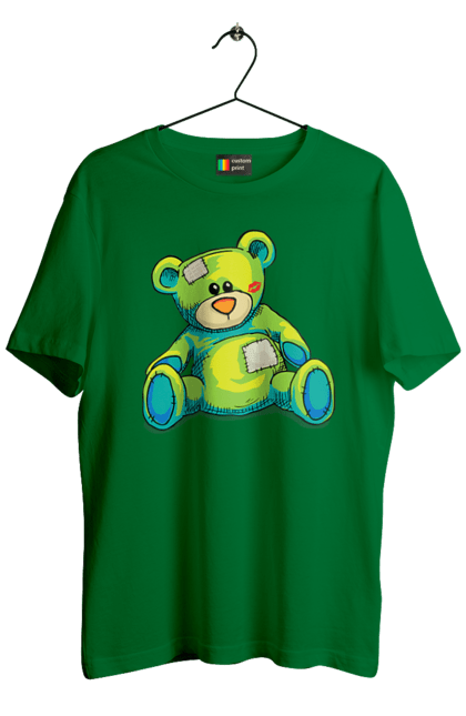 Футболка чоловіча з принтом "Плюшевий ведмедик". Cute, patches, teddy, teddy bear, vintage, ведмедик, іграшка, плюшевий ведмедик, подарунок. 2070702