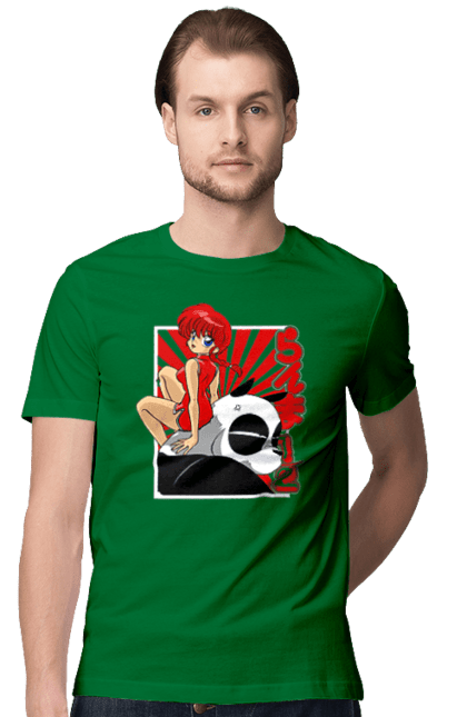 Men's t-shirt with prints Ranma 1/2. Action movie, anime, comedy, manga, mystic, ranma, romance, shampoo. 2070702