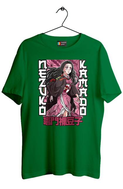 Футболка чоловіча з принтом "Винищувач Демонів Незуко". Demon slayer, kimetsu no yaiba, nezuko, аніме, винищувач демонів, манга, незуко, серіал. 2070702