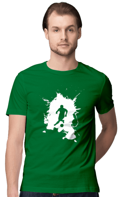 Men`s t-shirt with prints Football in the heart. Ball, championship, football, goal, sport, team, tournament, ukraine, victory. 2070702