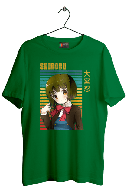 Men's t-shirt with prints Kiniro Mosaic Shinobu Omiya. Anime, gold mosaic, kiniro mosaic, kinmoza, manga, shinobu, shinobu omiya. 2070702