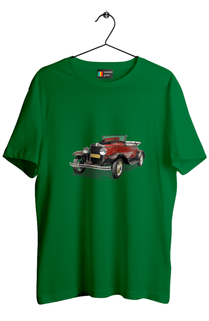 Футболка чоловіча з принтом "Авто.4". Авто, професійне фото, ретро авто, фото, червона гамма барв. 2070702