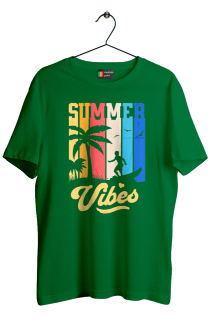 Футболка чоловіча з принтом "Пляжні літні флюїди". Відпочинок, відпустка, літо, море, пляж, серфінг, тропіки. 2070702