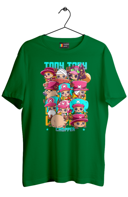 Men's t-shirt with prints One Piece Tony Tony Chopper. Adventures, anime, fantasy, light novel, manga, one piece, tony tony chopper, tv series. 2070702