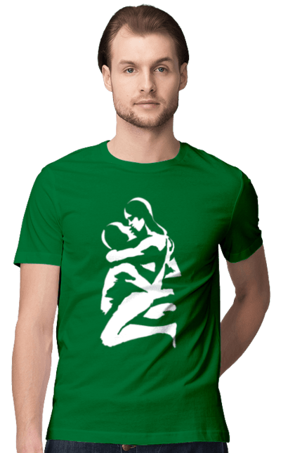 Футболка чоловіча з принтом "Білі Тіла". Жінка, контур, тіла, чоловік. 2070702