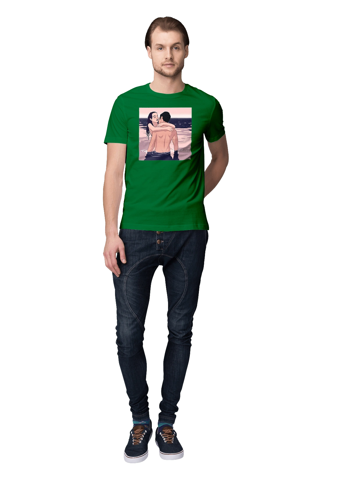 Парочка Обнимается В Реке