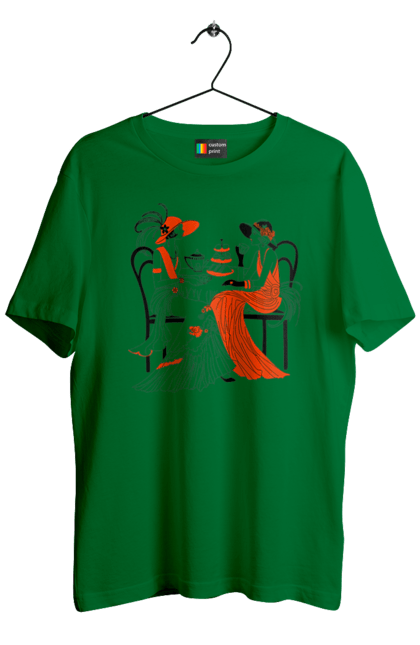 Футболка мужская с принтом Дамы В Красном. Дамы, посиделки, чаепитие. 2070702