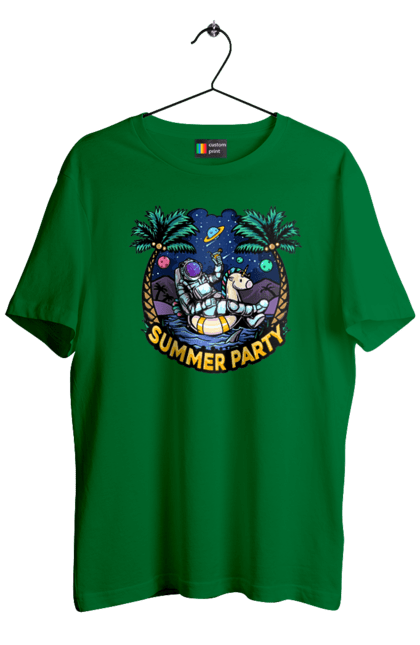 Men`s t-shirt with prints Summer Party With Astronaut. Cosmonaut, space, summer. 2070702