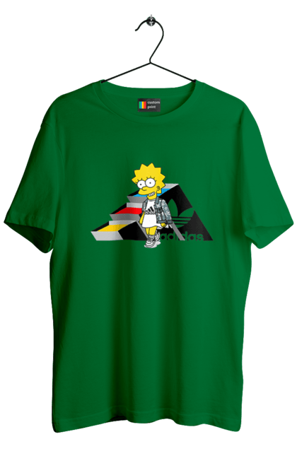 Футболка чоловіча з принтом "Adidas Ліса". Adidas, lisa, simpson, адідас, ліса, ліса сімпсон, мультсеріал, персонаж, серіал, сімпсон. 2070702