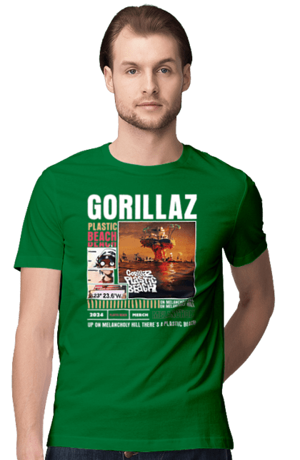 Men's t-shirt with prints Gorillaz. Electronics, gorillaz, group, hip-hop, music, rock. 2070702