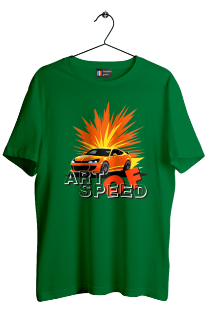 Футболка чоловіча з принтом "Мистецтво швидкості". Авто, автомобіліст, автомобіль, водій, швидкість. 2070702