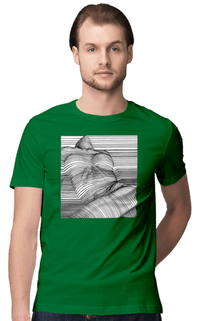 Men`s t-shirt with prints The Girl In The Strip. Naked, tits. 2070702