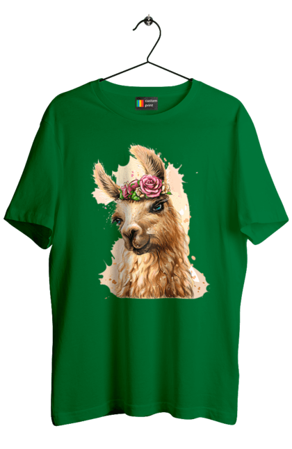 Футболка чоловіча з принтом "Лама Портрет". Лама, портрет, тварина. 2070702