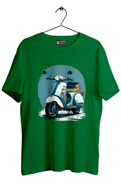 Футболка чоловіча з принтом "Мопед". Відпочинок, літо, мопед, скутер, швидкість. 2070702
