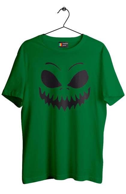 Men's t-shirt with prints Halloween pumpkin face. Costume, halloween, holiday, october, october 31, pumpkin, scary, sweets, trick or treat. 2070702