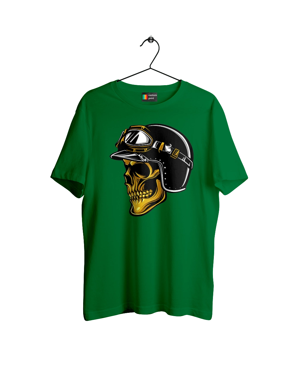 Skull in a motorcycle helmet