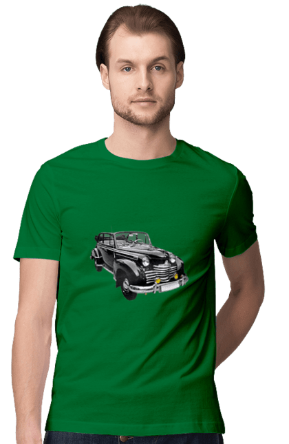 Футболка чоловіча з принтом "Авто.5". Авто, професійне фото, ретро авто, фото, чорний колір. 2070702