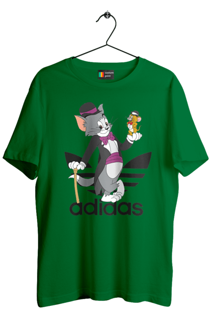 Футболка мужская с принтом Adidas Том и Джерри. Adidas, tom and jerry, адидас, джерри, кот, мульт, мультсериал, мышь, том, том и джерри. 2070702