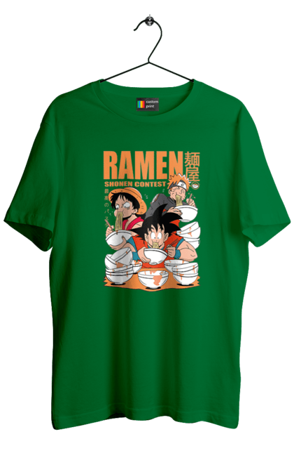 Men's t-shirt with prints Ramen. Anime, characters, food, goku, luffy, manga, naruto, ramen. 2070702