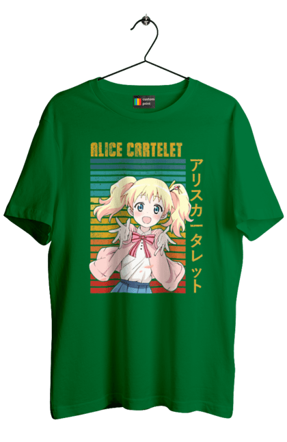 Men's t-shirt with prints Kiniro Mosaic Alice Cartelet. Alice, alice cartelet, anime, gold mosaic, kiniro mosaic, kinmoza, manga. 2070702