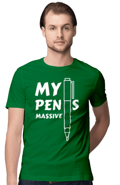 Футболка чоловіча з принтом "Моя ручка величезна". Гумор, мем, моя ручка величезна, прикол, прикольна, смішна. 2070702