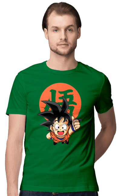 Футболка мужская с принтом Жемчуг дракона Сон Гоку. Anime, dragon ball, manga, son goku, tv series, аниме, гоку, жемчуг дракона, манга, сон гоку. 2070702