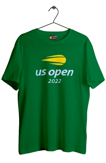 Футболка чоловіча з принтом "Тенісний турнір US Open 2022". Великий теніс, відкритий чемпіонат, гравці, м`яч, нью йорк, призовий фонд, ракетка, спонсор, хард, чемпіонат америки. 2070702