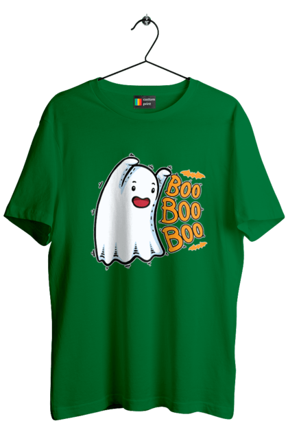 Men's t-shirt with prints Ghost. Costume, ghost, halloween, holiday, october, october 31, scary, sweets, trick or treat. 2070702