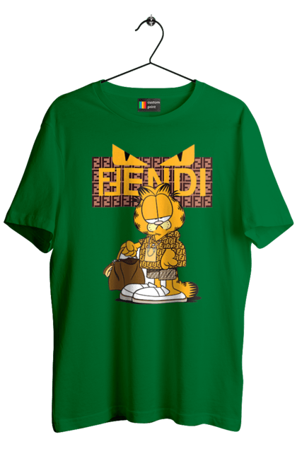 Men's t-shirt with prints Fendi Garfield. Bag, brand, clothes, fashion, fashion house, fendi, garfield, italy, luxury, lvmh. 2070702