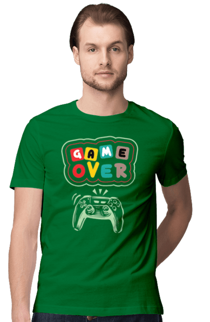 Men's t-shirt with prints Game over (2). End, game, game is over, game over, life, sadness. 2070702