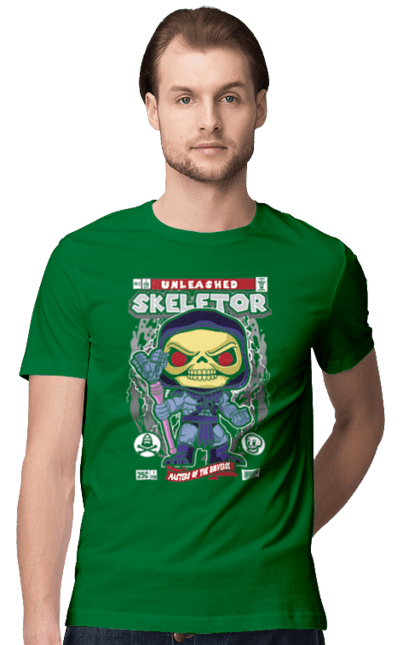Футболка чоловіча з принтом "Skeletor". Він чоловік, скелетор, фільм. Funkotee