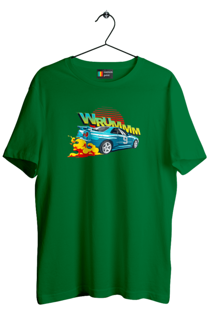 Men`s t-shirt with prints Auto. Auto, drift, into the fire, money, speed, sport, sports cars, streets. 2070702